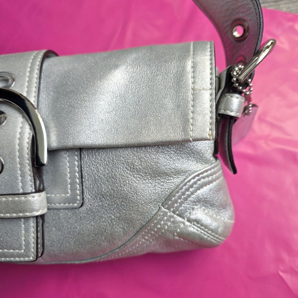 🅢🅞🅛🅓 Coach Y2k Goat Suede Flap Shoulder Bag - Picture 3 of 16